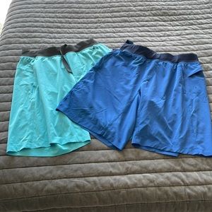 Set of (2) Lululemon Medium Mens Shorts (1 Navy & 1 Aqua color) No liner